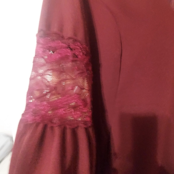 Paper Doll Maroon Long Sleeve Dress - Picture 5 of 6